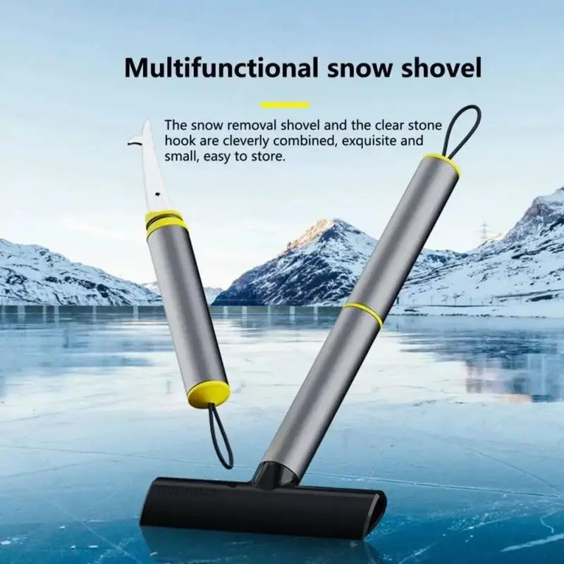 Car Ice Scraper & Snow Shovel – Windshield Snow Remover with TPU Brush