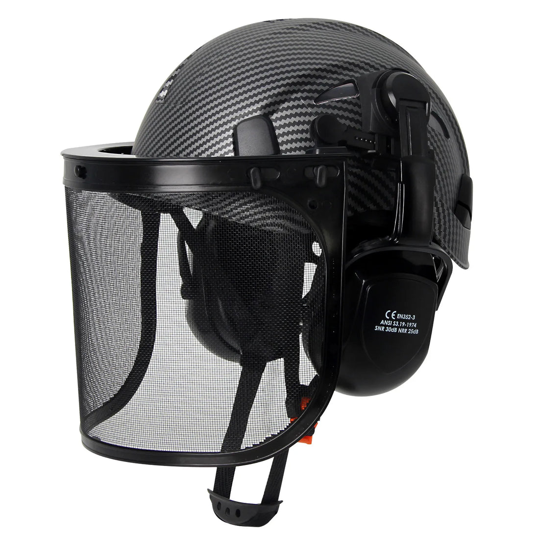 Forestry Safety Helmet, 3-in-1 CE with Earmuffs & Face Shield | Industrial Hard Hat for Brushcutters & Trimmers