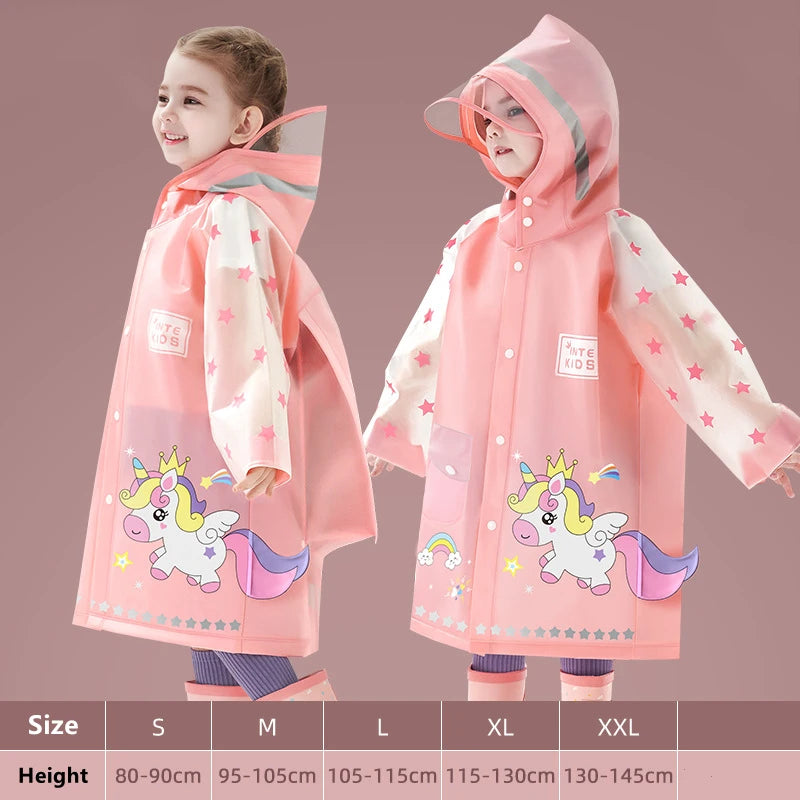 Kids Dinosaur Unicorn Raincoat