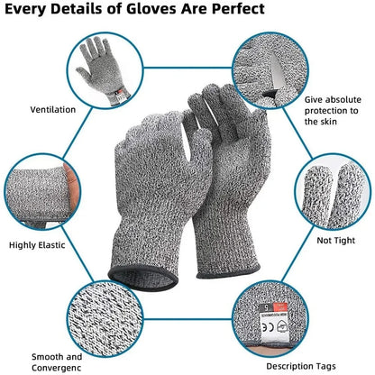 Level 5 Cut-Resistant Gloves – Heavy-Duty Protection for Industrial, Kitchen, and Gardening Use