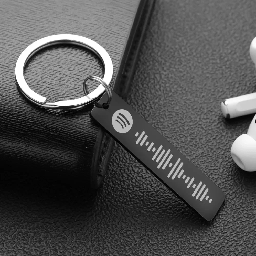 Personalized Spotify Code + Name. Keychain