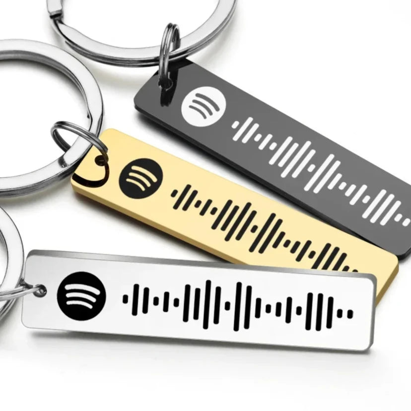 Personalized Spotify Code + Name. Keychain