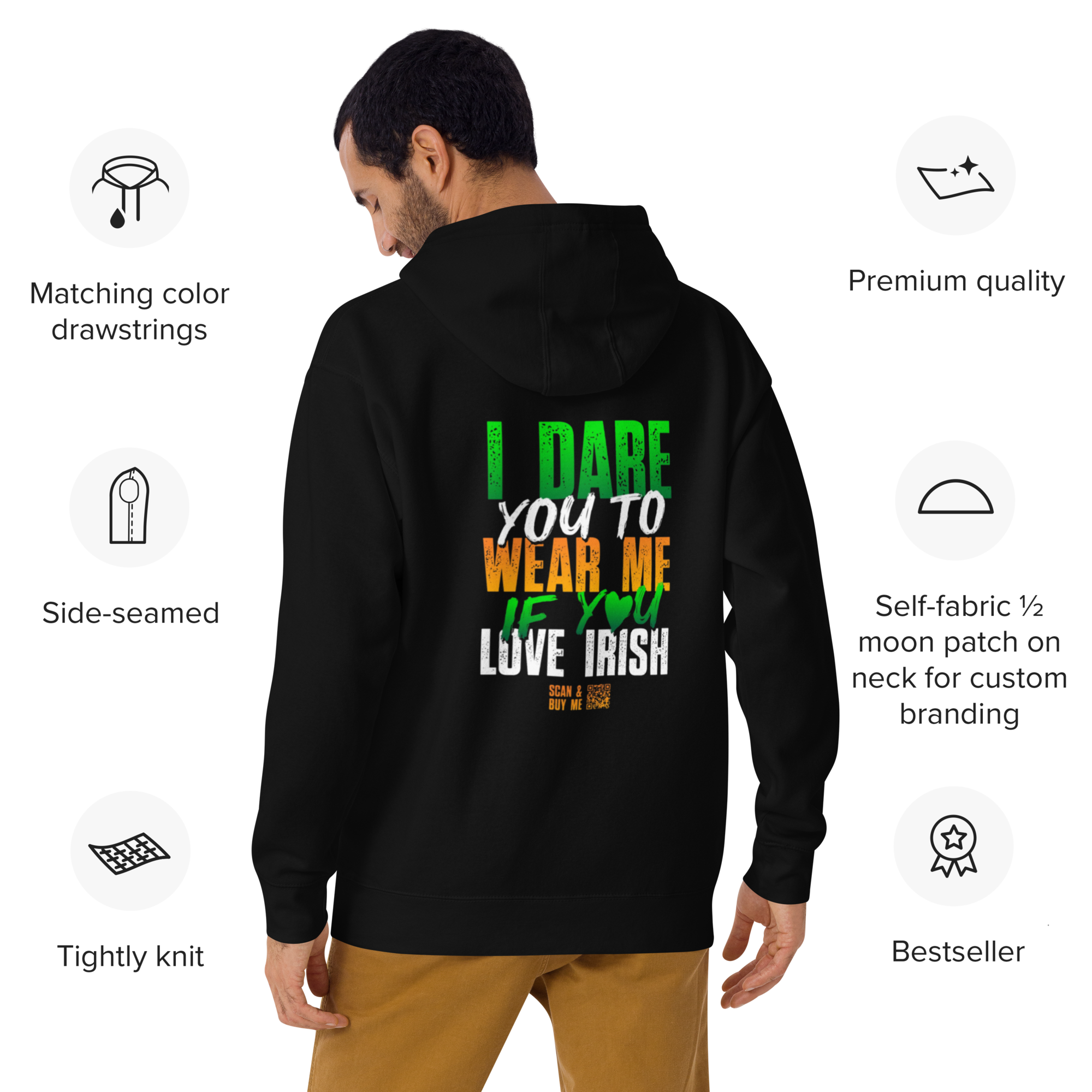 Unisex Hoodie personalized Broderie Front &amp; Printing Back